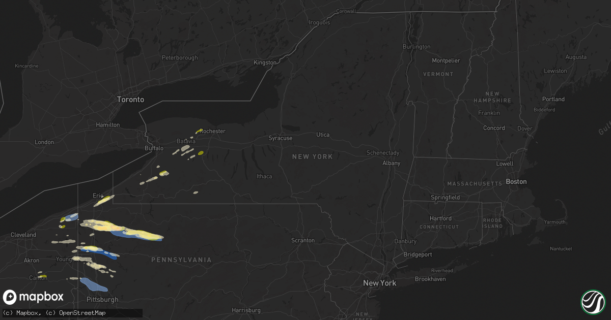 Hail map in New York on October 6, 2024