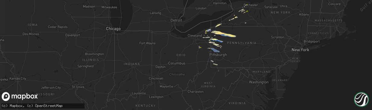 Hail map in Ohio on October 6, 2024