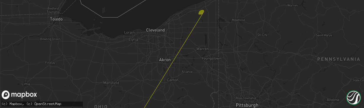 Hail map in Ravenna, OH on October 6, 2024