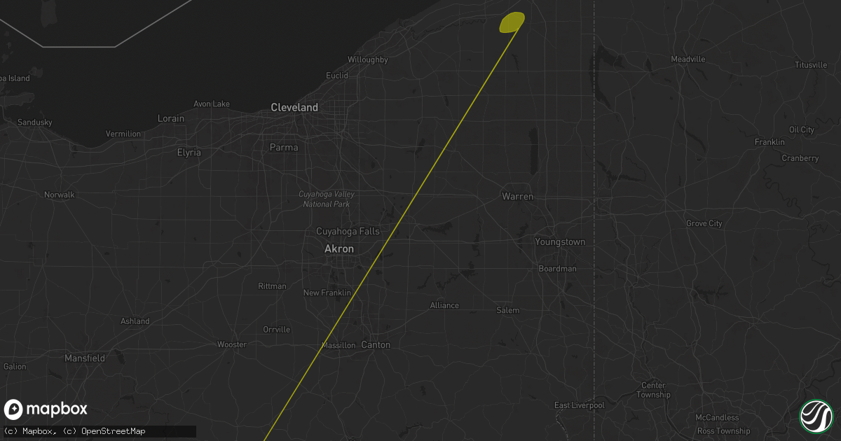 Hail map in Ravenna, OH on October 6, 2024