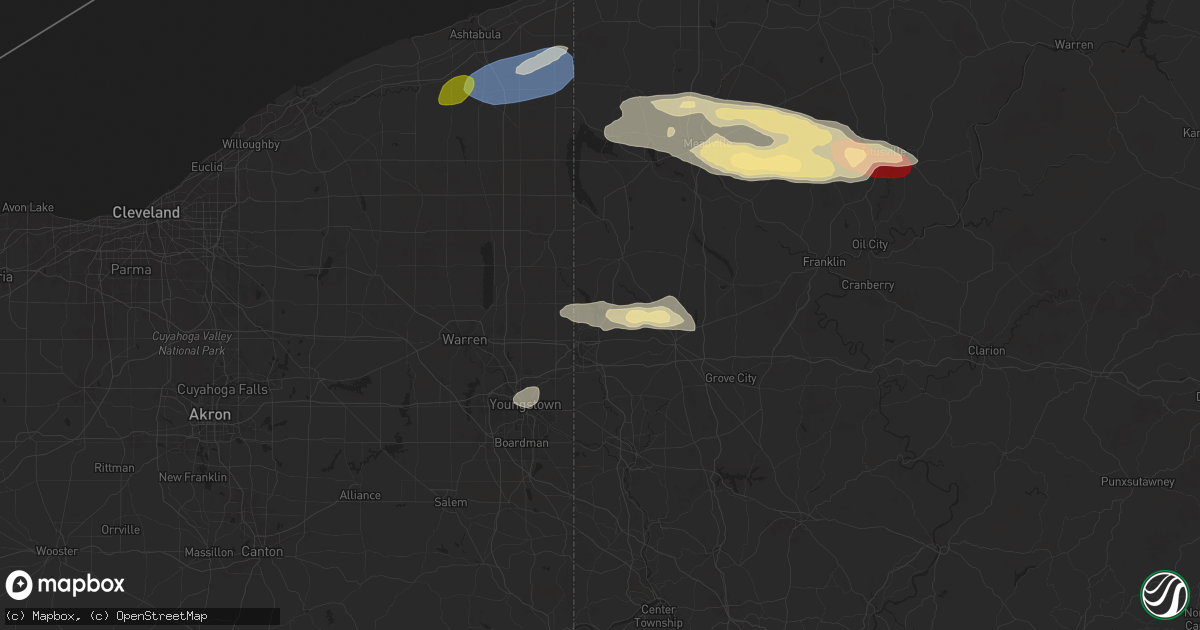 Hail map in Sharpsville, PA on October 6, 2024