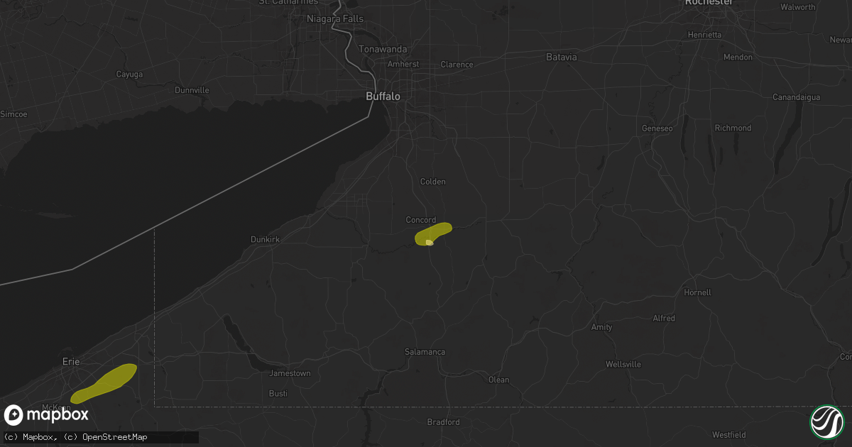 Hail map in Springville, NY on October 6, 2024