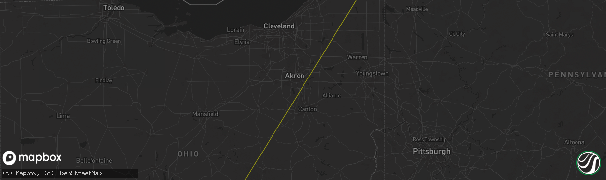 Hail map in Uniontown, OH on October 6, 2024