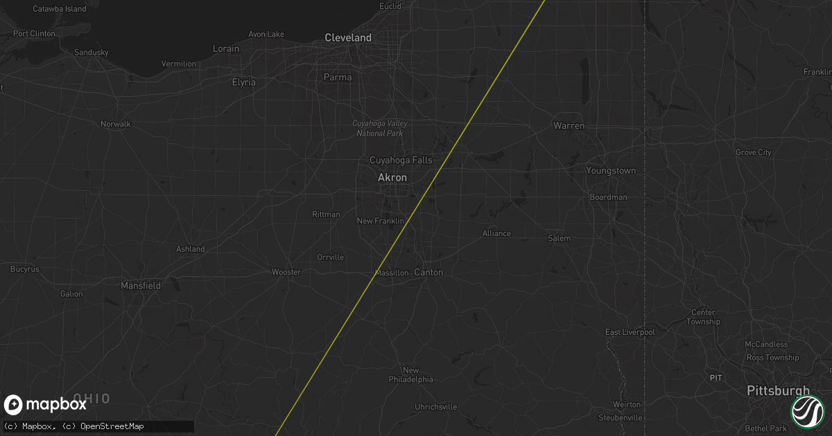Hail map in Uniontown, OH on October 6, 2024