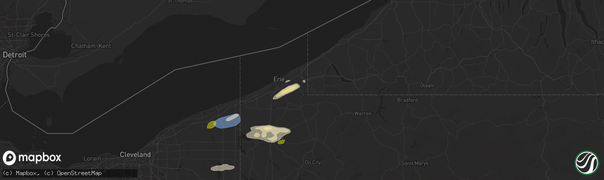 Hail map in Wattsburg, PA on October 6, 2024