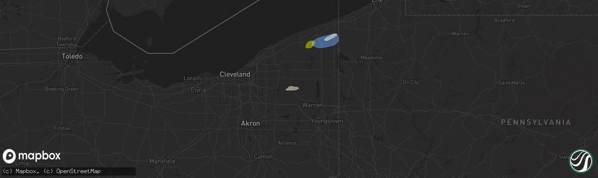 Hail map in West Farmington, OH on October 6, 2024