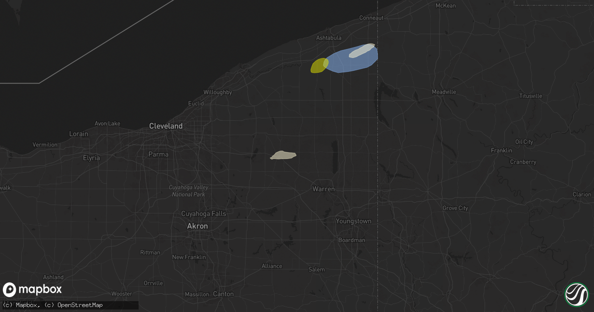 Hail map in West Farmington, OH on October 6, 2024