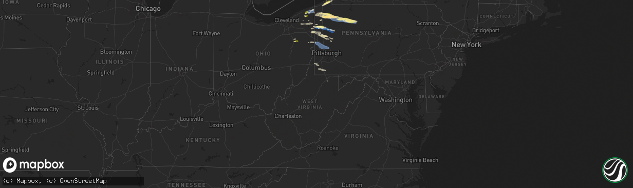 Hail map in West Virginia on October 6, 2024