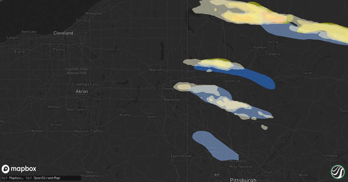 Hail map in Youngstown, OH on October 6, 2024