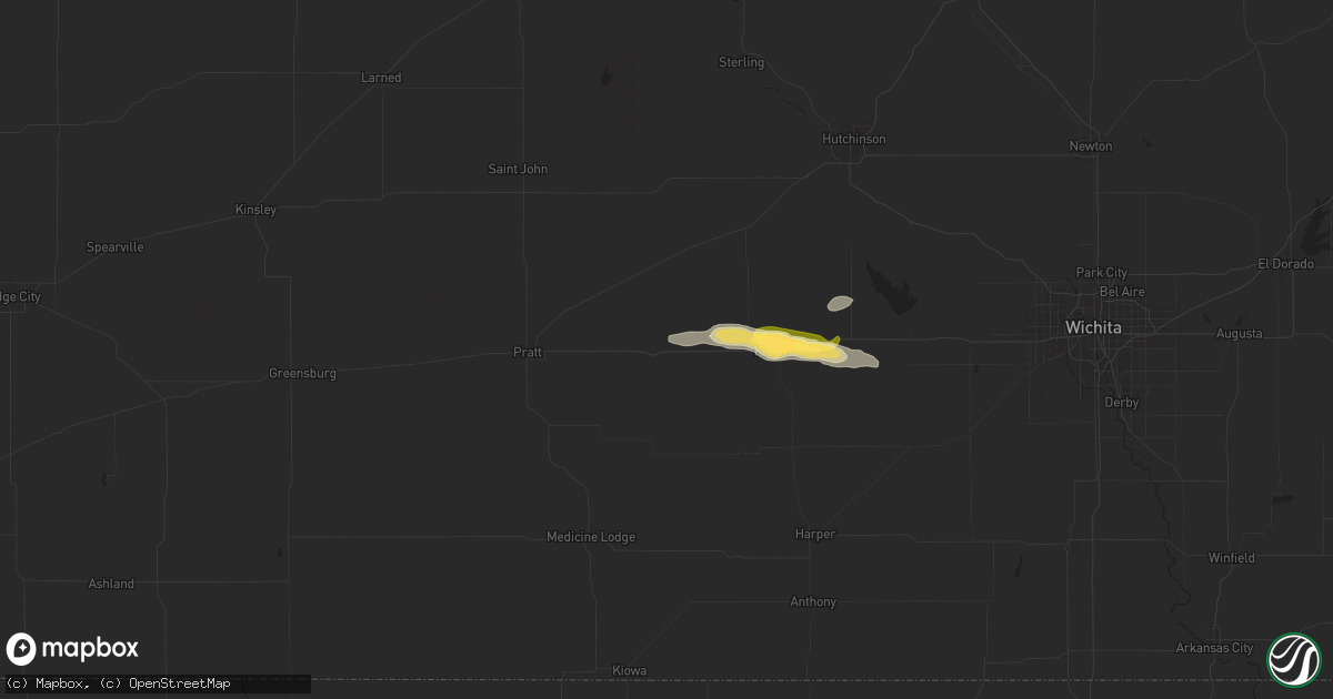 Hail map in Cunningham, KS on October 6, 2025