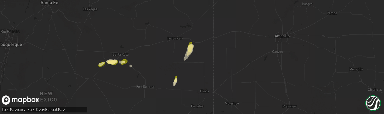 Hail map in Grady, NM on October 6, 2025
