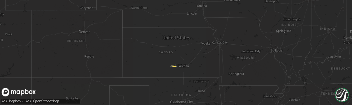 Hail map in Kansas on October 6, 2025