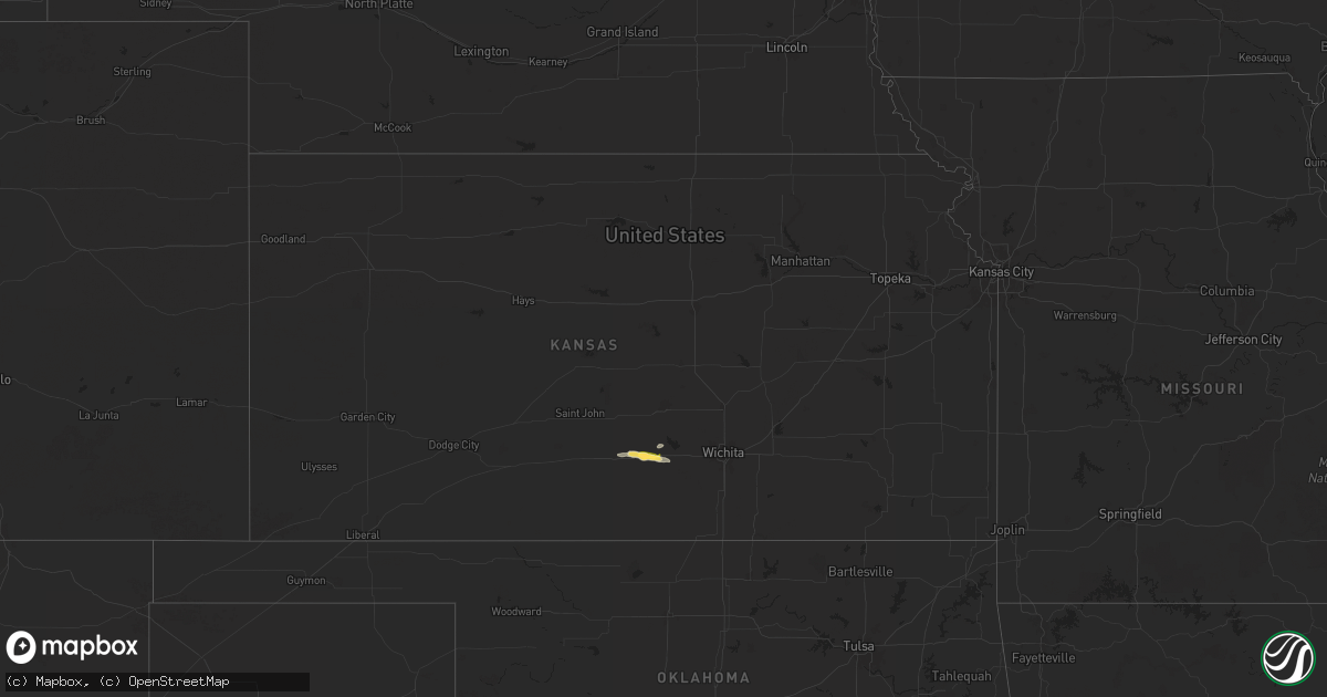 Hail map in Kansas on October 6, 2025