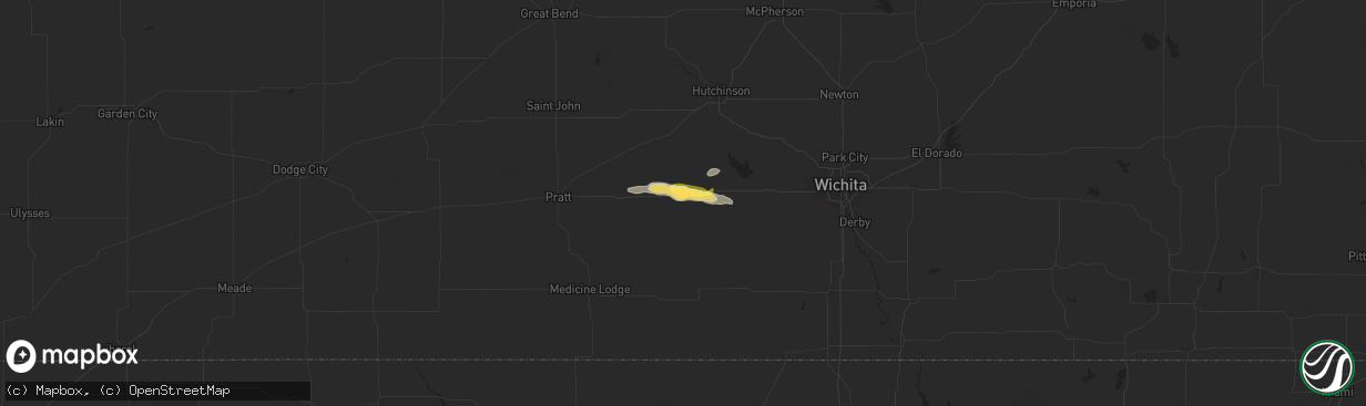 Hail map in Kingman, KS on October 6, 2025