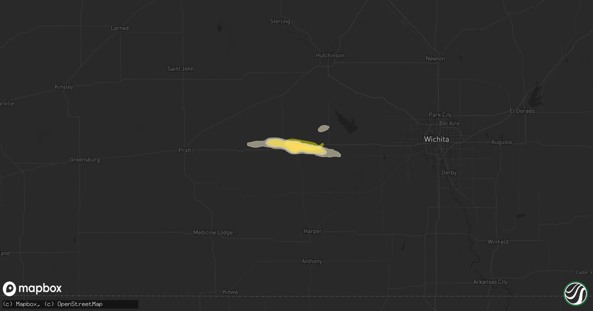 Hail map in Kingman, KS on October 6, 2025