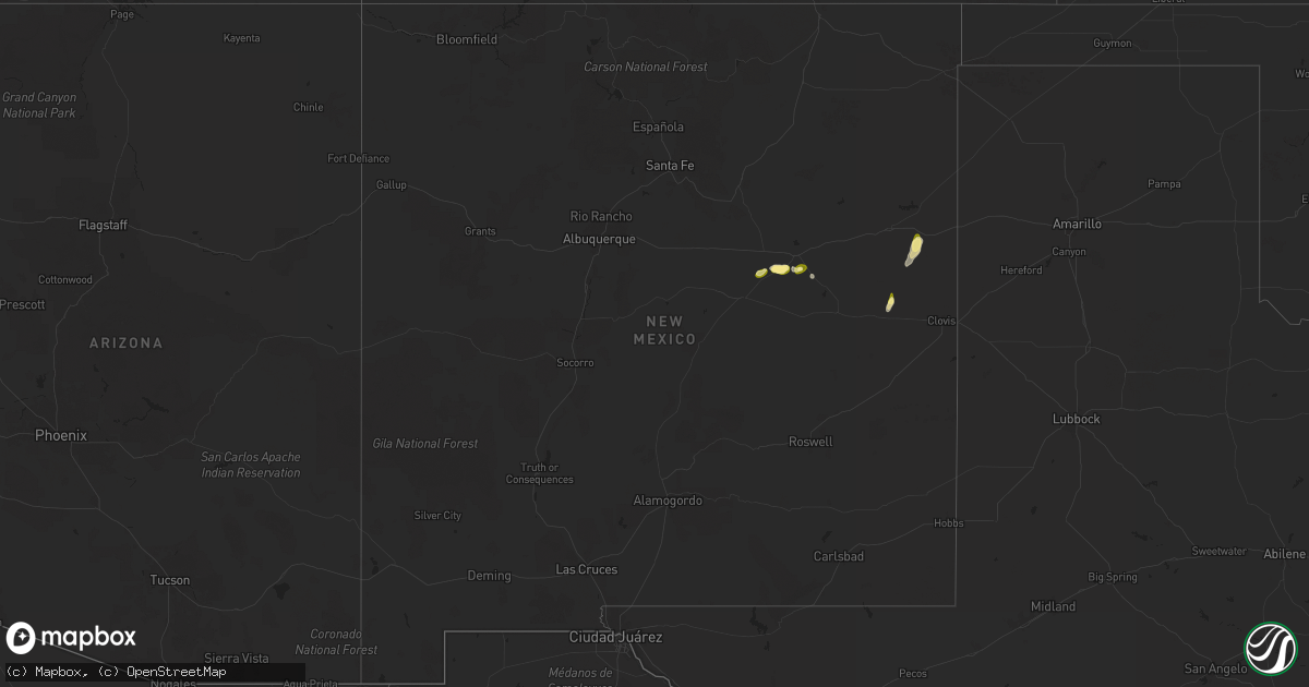 Hail map in New Mexico on October 6, 2025