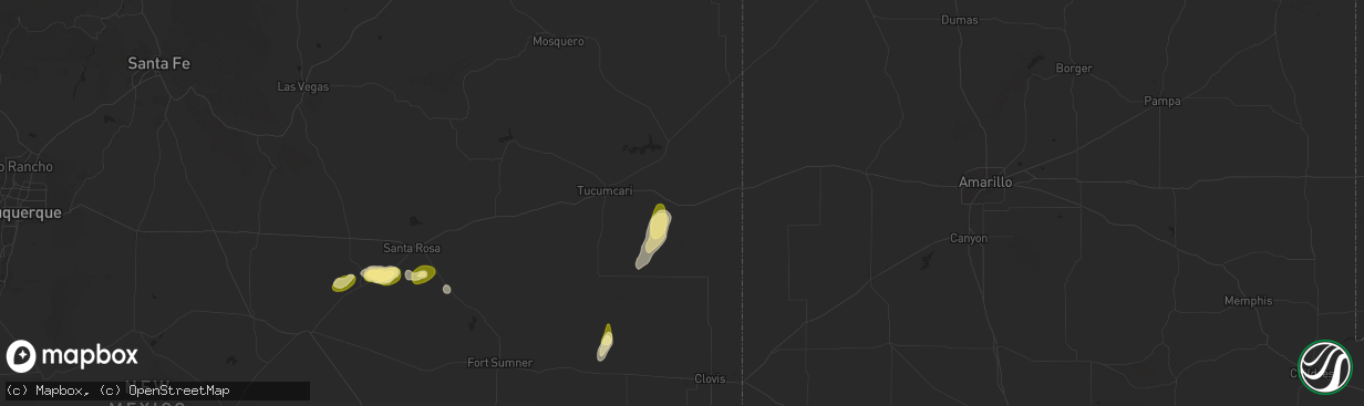 Hail map in San Jon, NM on October 6, 2025