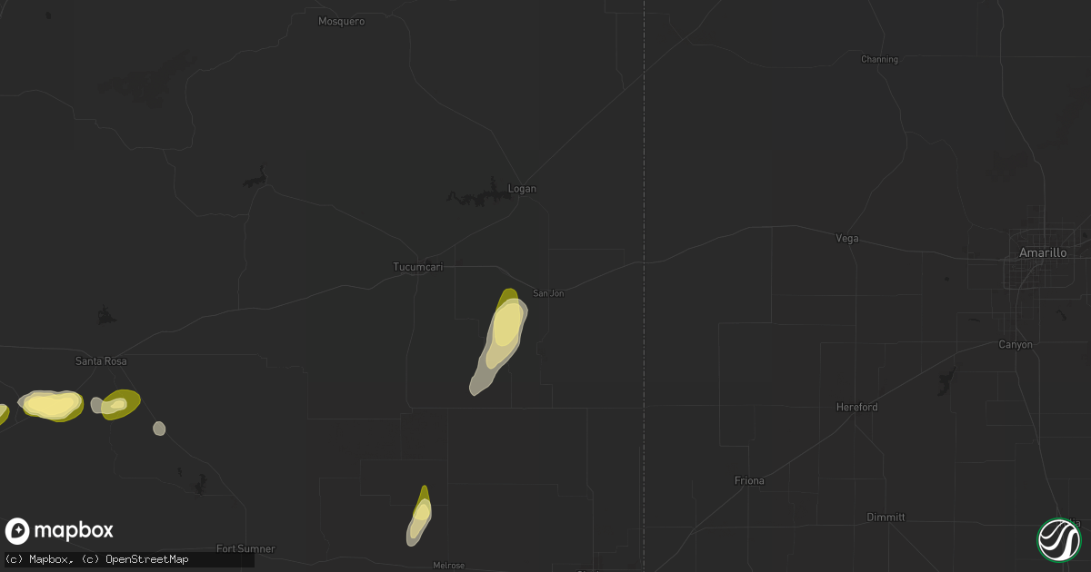 Hail map in San Jon, NM on October 6, 2025