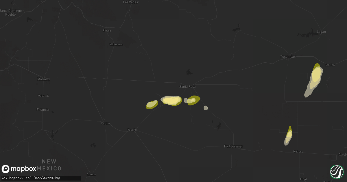 Hail map in Santa Rosa, NM on October 6, 2025