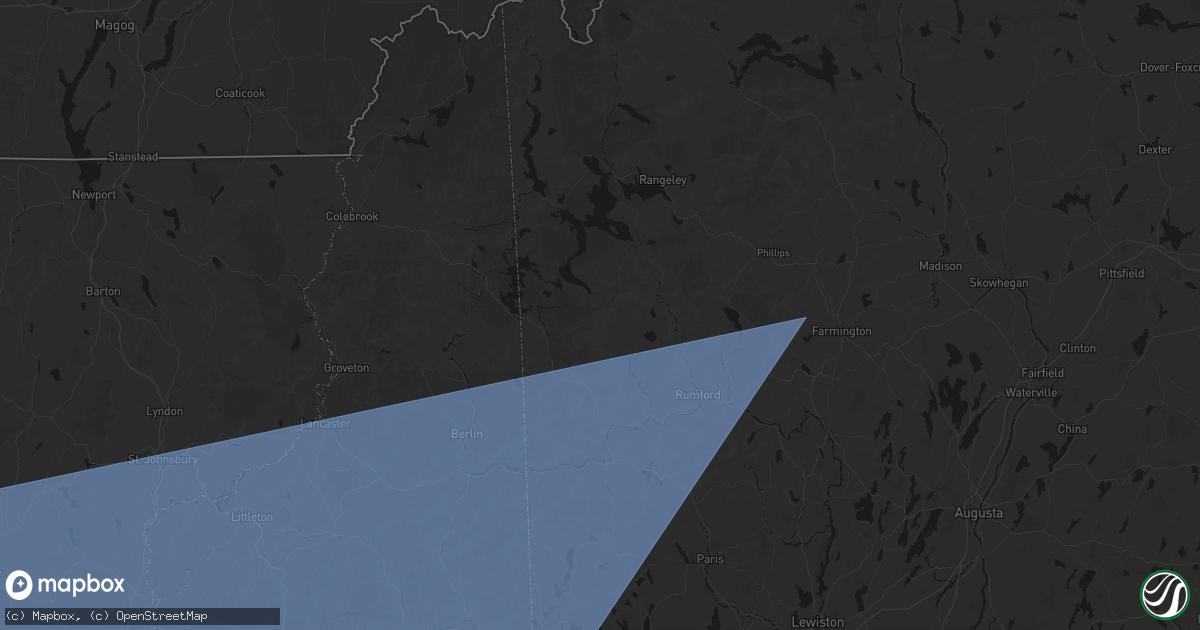 Hail map in Andover, ME on October 6, 2026