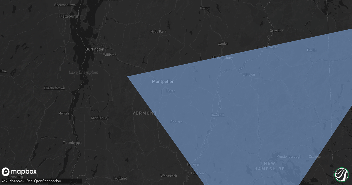 Hail map in Barre, VT on October 6, 2026