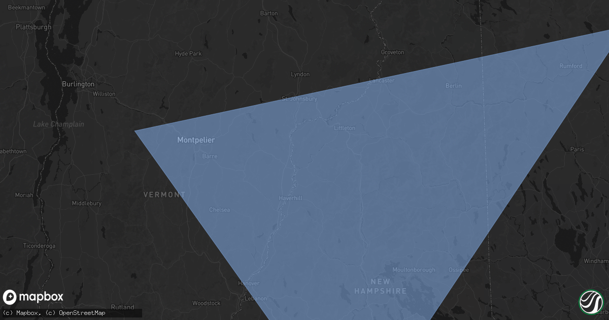 Hail map in Bath, NH on October 6, 2026