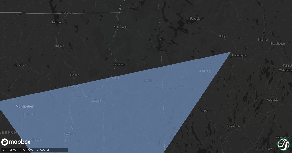 Hail map in Berlin, NH on October 6, 2026