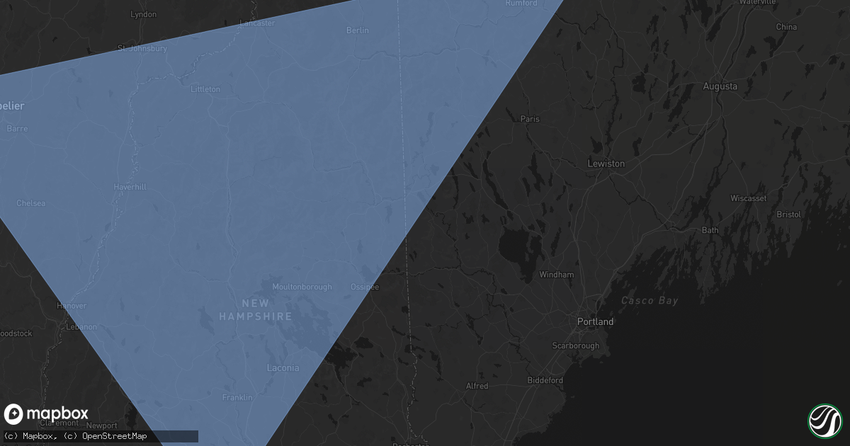 Hail map in Brownfield, ME on October 6, 2026