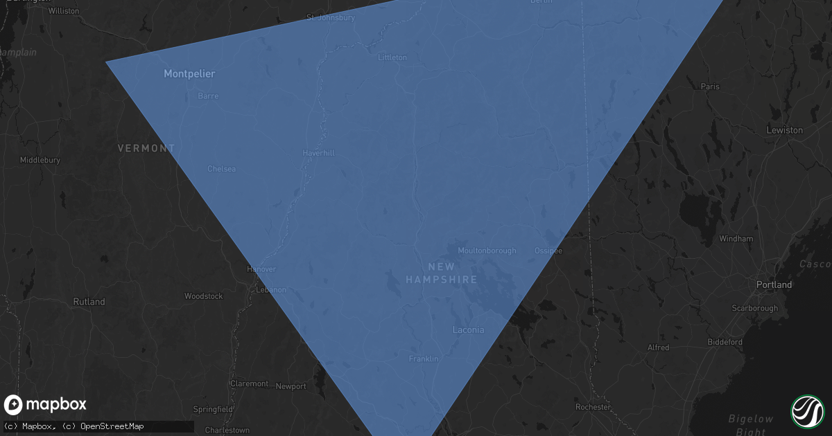 Hail map in Campton, NH on October 6, 2026