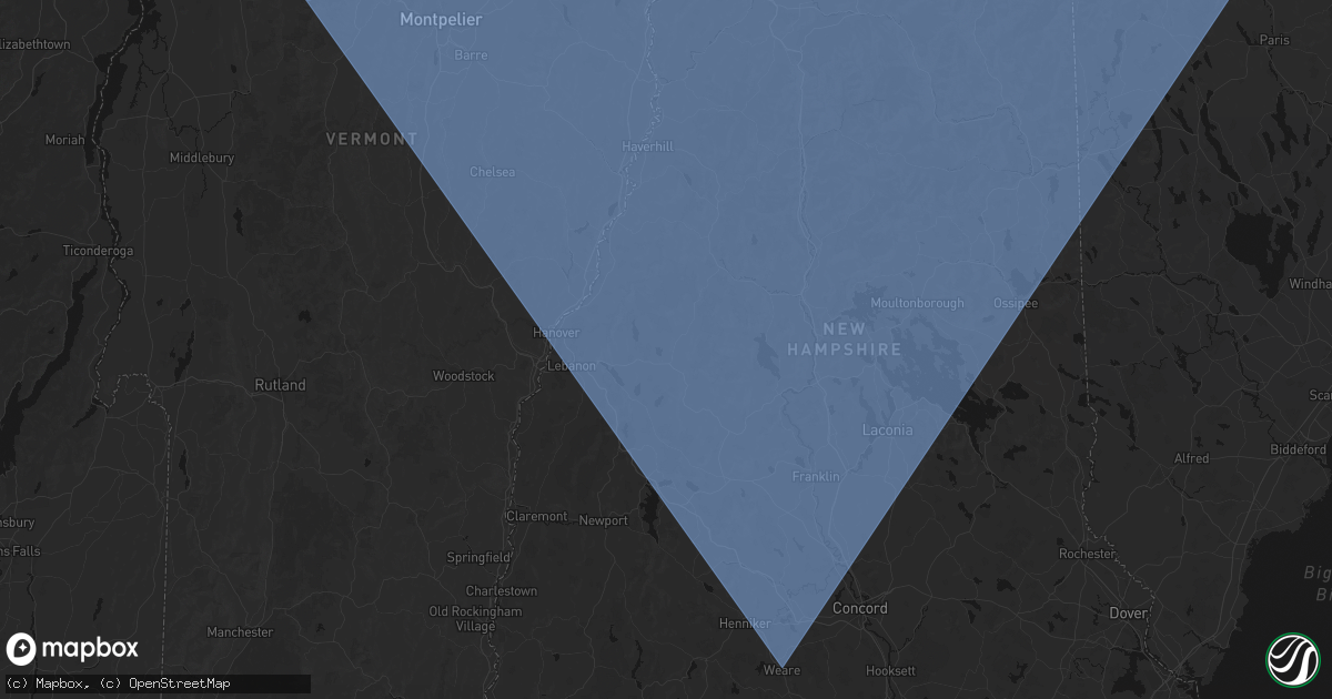 Hail map in Canaan, NH on October 6, 2026