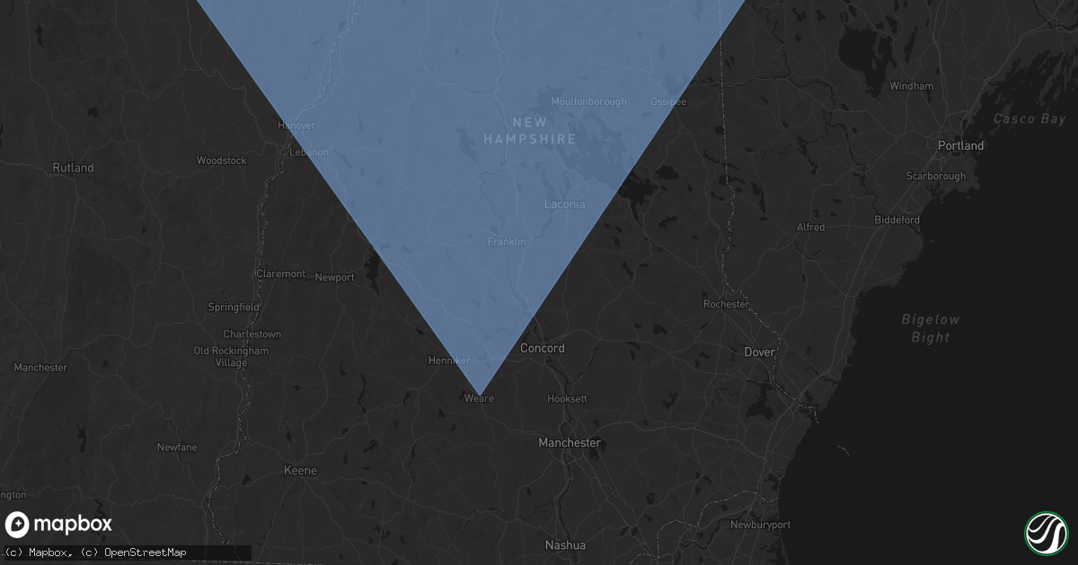 Hail map in Canterbury, NH on October 6, 2026
