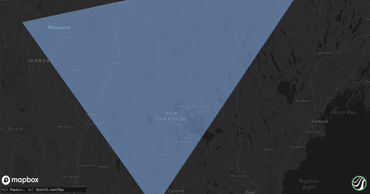 Hail map in Center Sandwich, NH on October 6, 2026