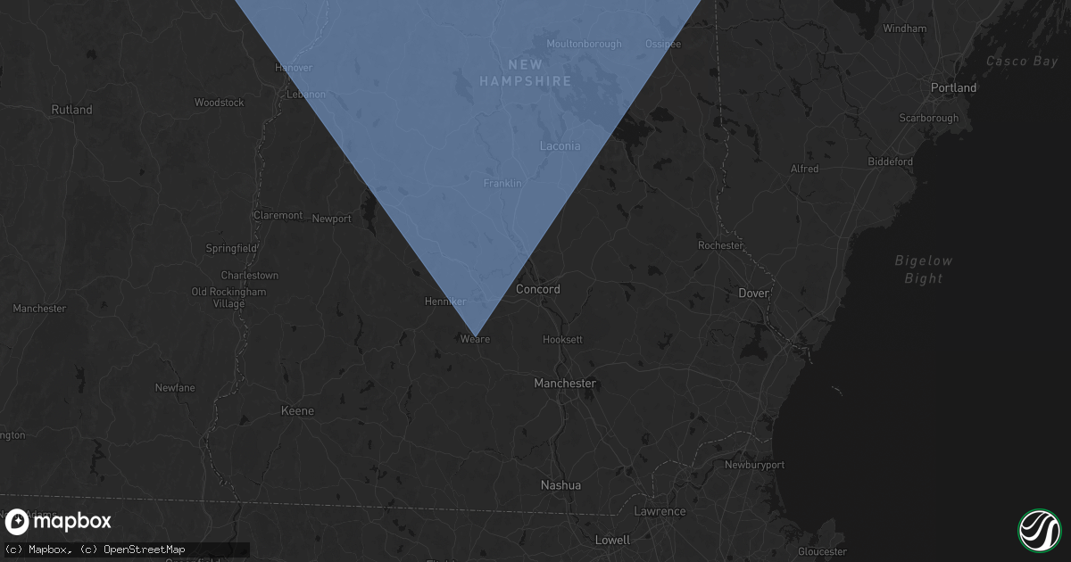 Hail map in Concord, NH on October 6, 2026