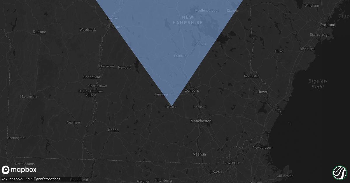 Hail map in Contoocook, NH on October 6, 2026