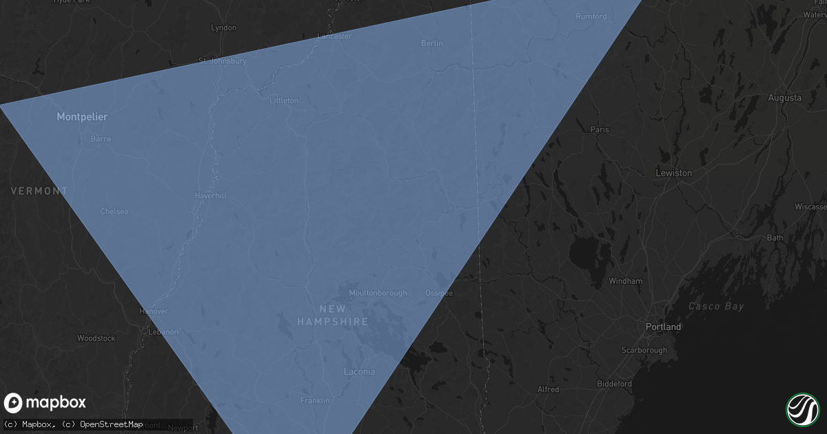 Hail map in Conway, NH on October 6, 2026