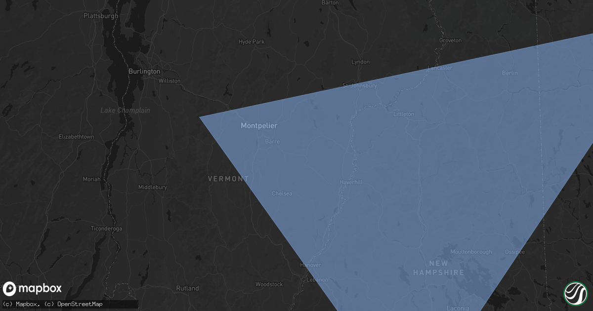 Hail map in East Barre, VT on October 6, 2026