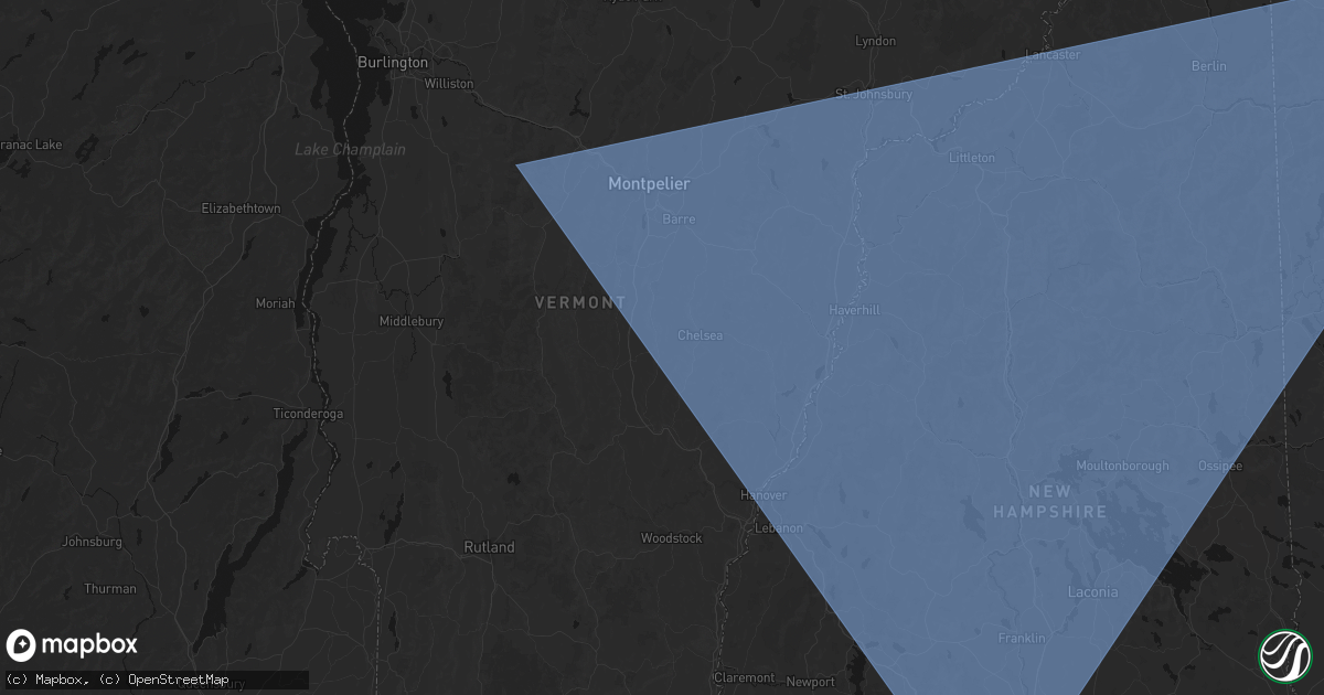 Hail map in East Randolph, VT on October 6, 2026
