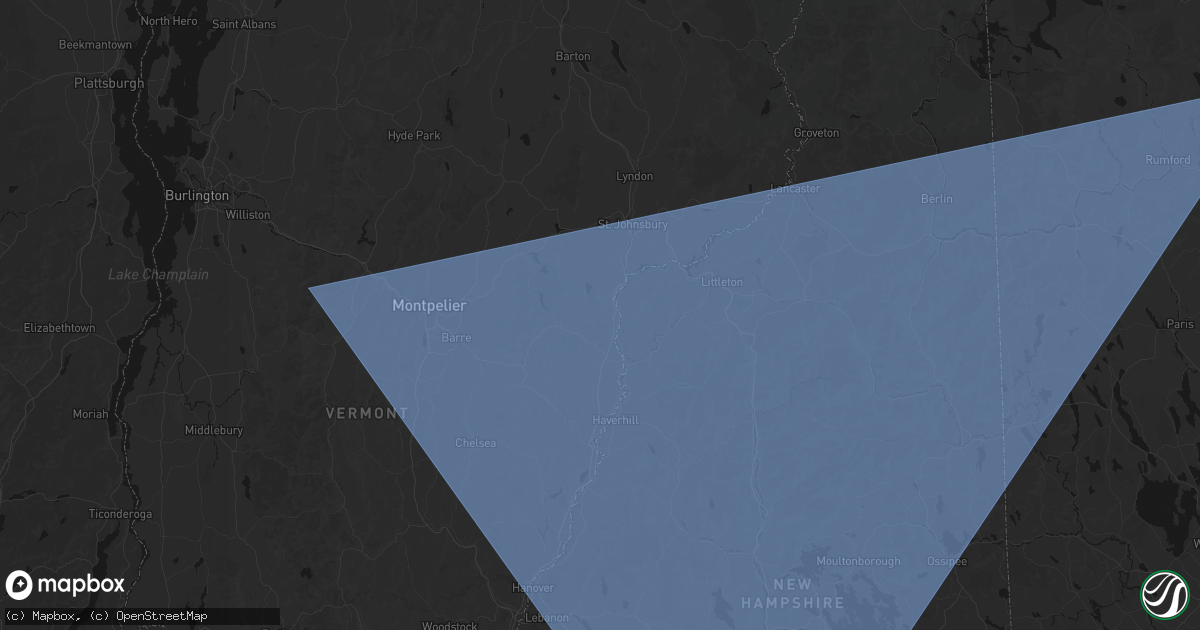Hail map in East Ryegate, VT on October 6, 2026