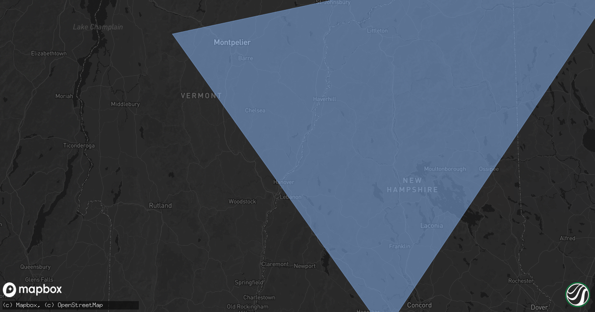 Hail map in East Thetford, VT on October 6, 2026