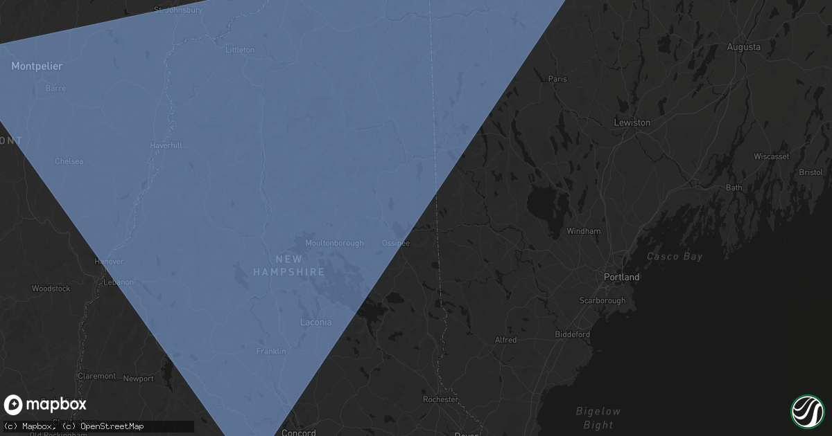 Hail map in Freedom, NH on October 6, 2026