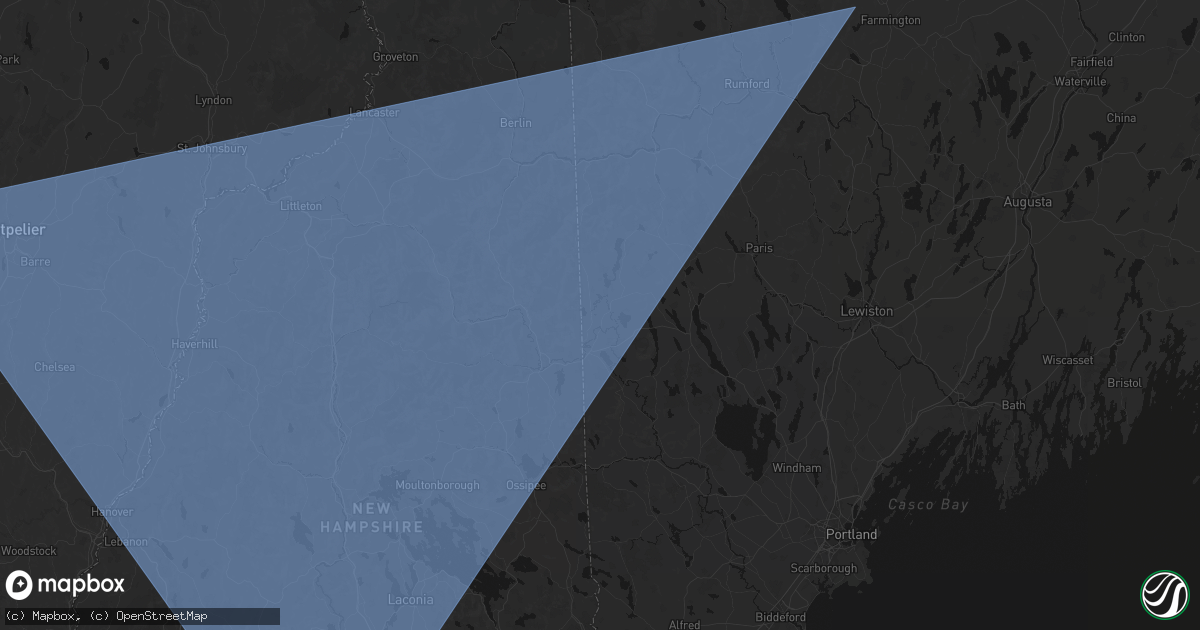 Hail map in Fryeburg, ME on October 6, 2026