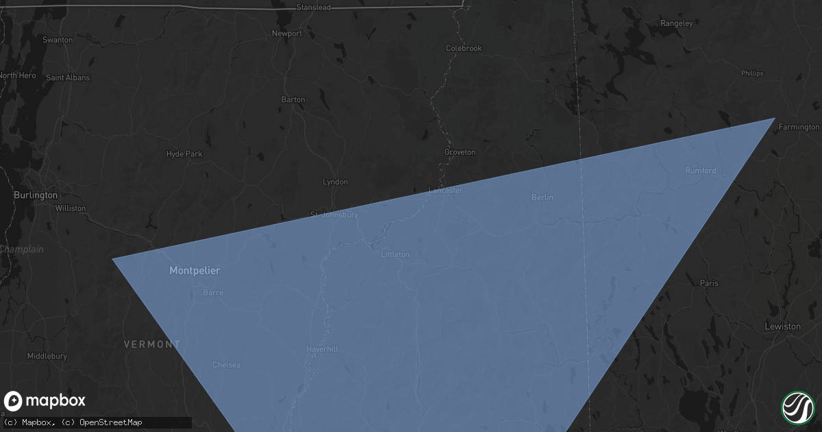 Hail map in Gilman, VT on October 6, 2026