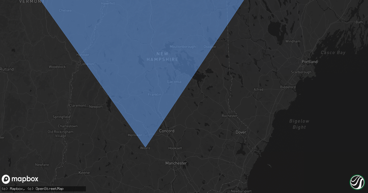 Hail map in Gilmanton, NH on October 6, 2026