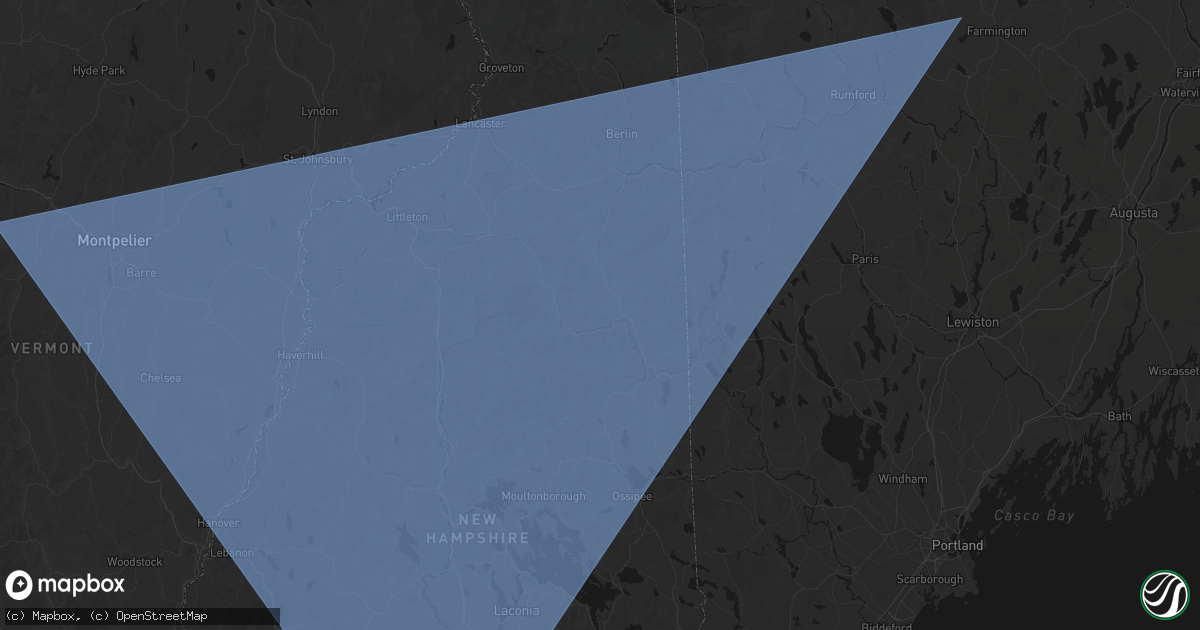 Hail map in Glen, NH on October 6, 2026