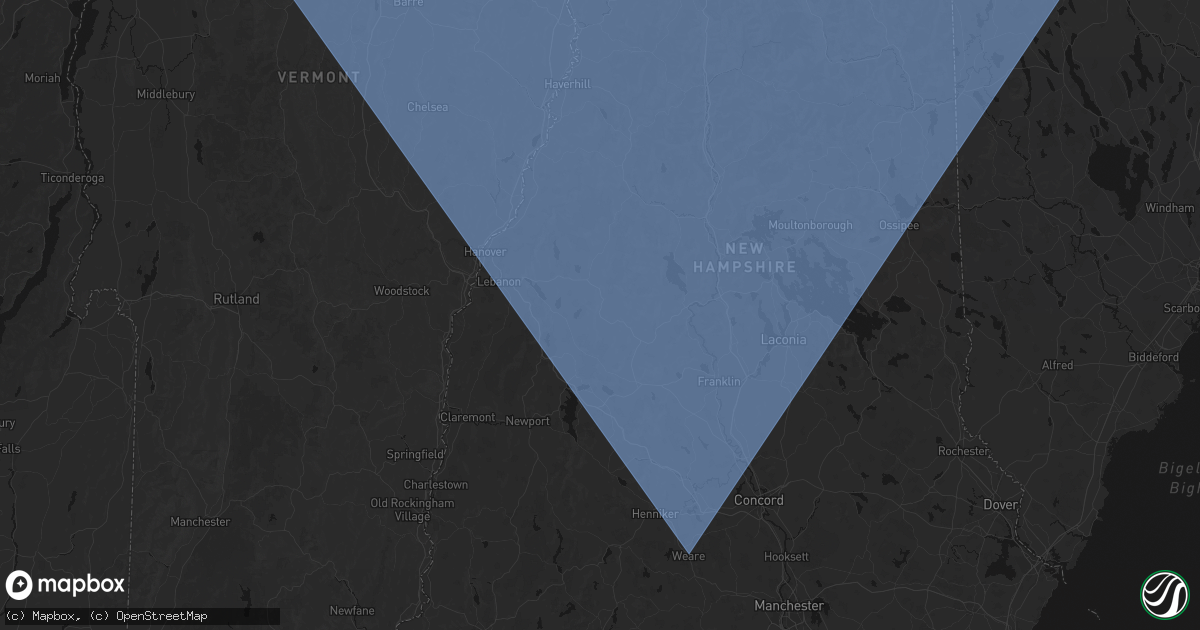 Hail map in Grafton, NH on October 6, 2026