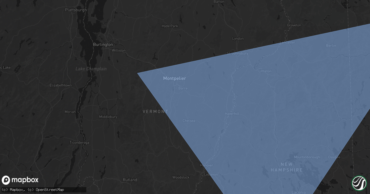 Hail map in Graniteville, VT on October 6, 2026