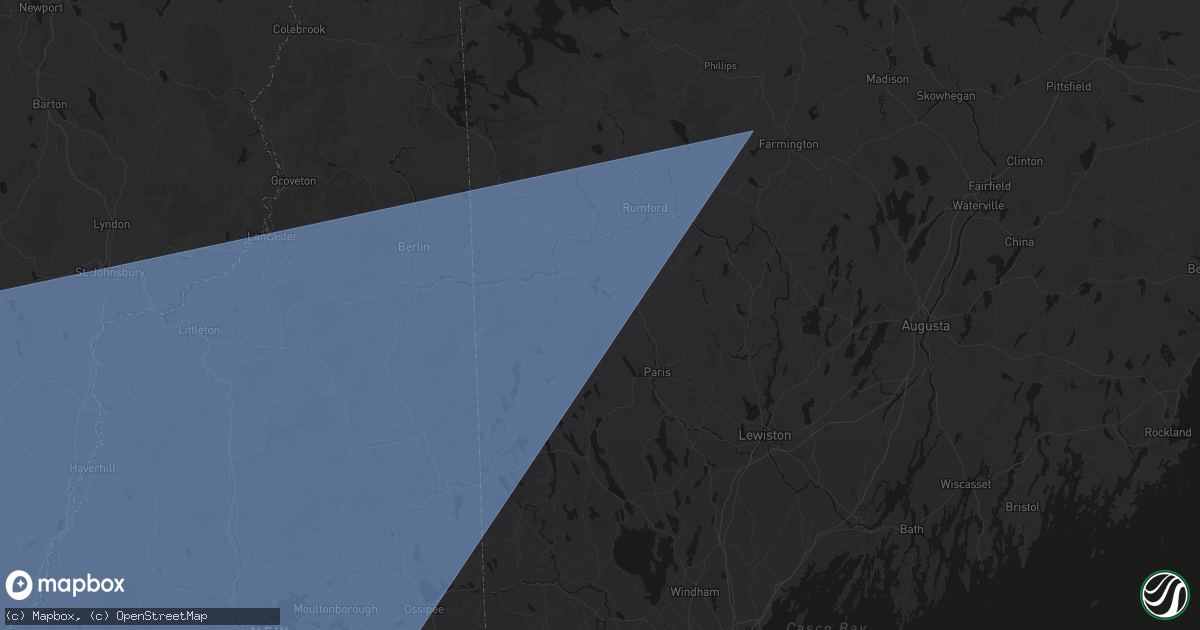 Hail map in Greenwood, ME on October 6, 2026