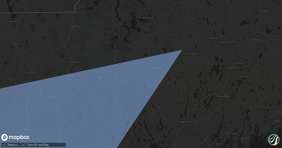 Hail map in Hanover, ME on October 6, 2026
