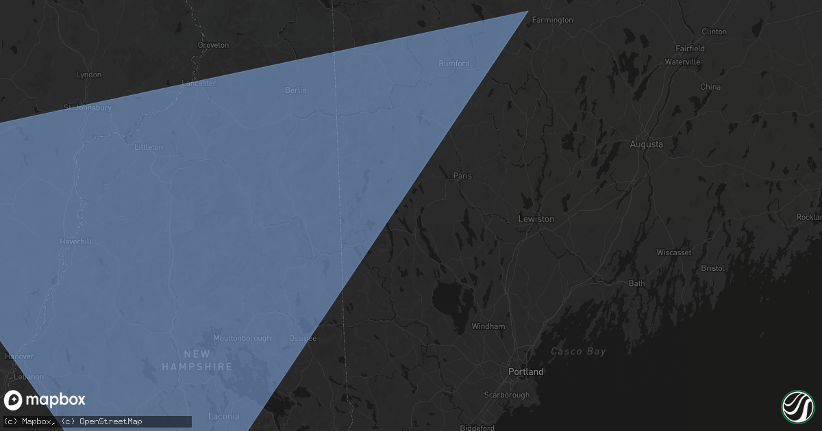 Hail map in Harrison, ME on October 6, 2026