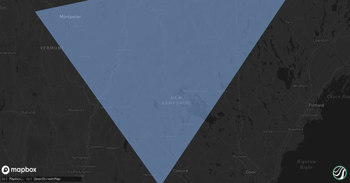 Hail map in Holderness, NH on October 6, 2026
